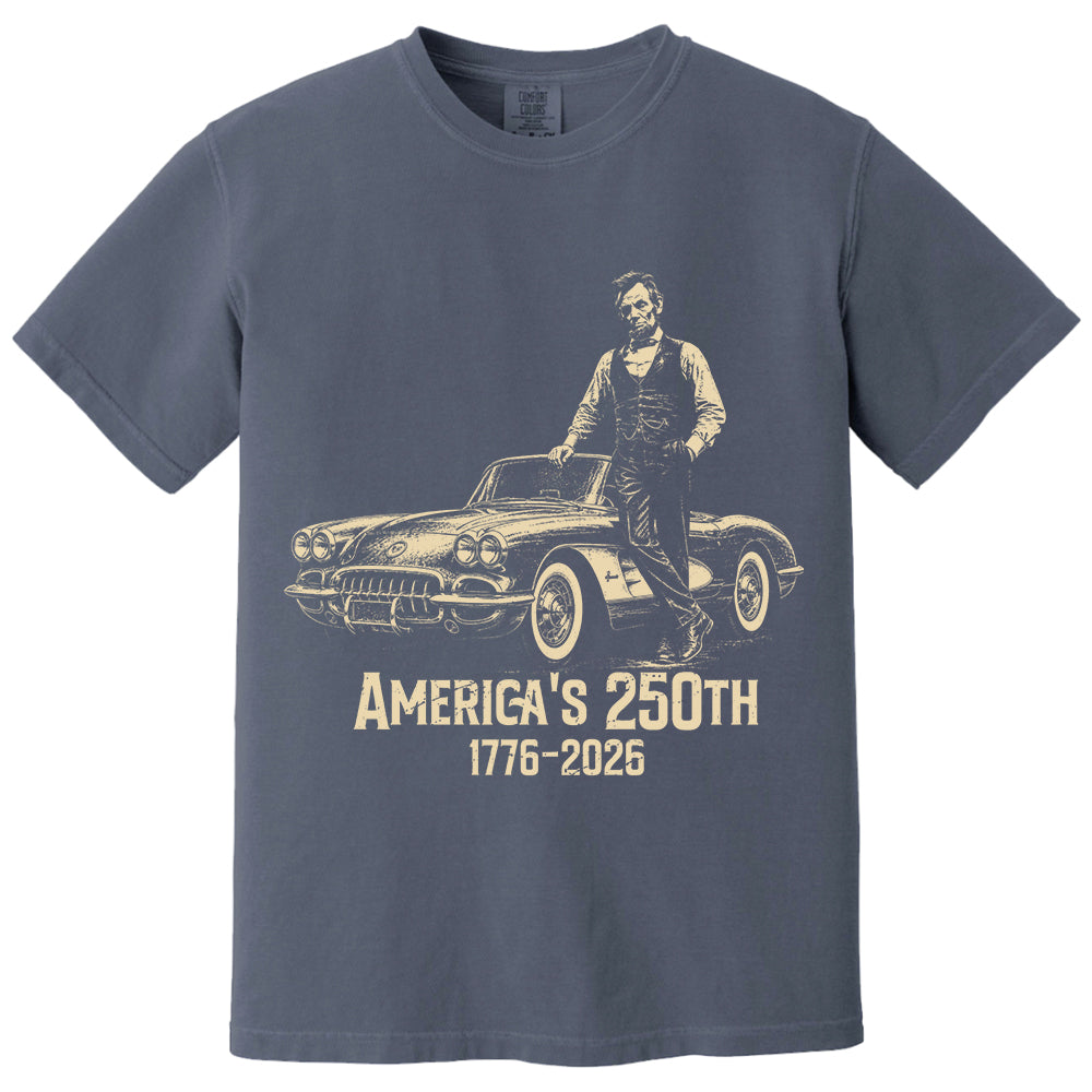 Custom Car Vintage 250 Years America Anniversary Shirt, Funny 4th of July Tee For Car Lovers VH01