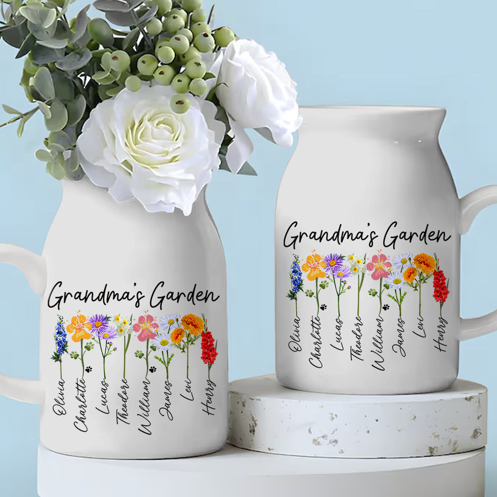 Mother's Day - Custom Grandma's Garden Birth Month Flower Vase