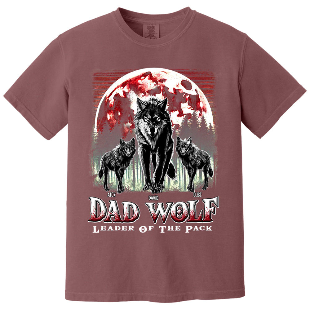 Wolf Dad Leader Of The Pack - Personalized Shirt For Dad Nh00