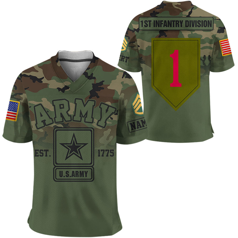 Personalized Jersey Camouflage Shirt Custom All Branch Gift For Soldier Veteran K1702