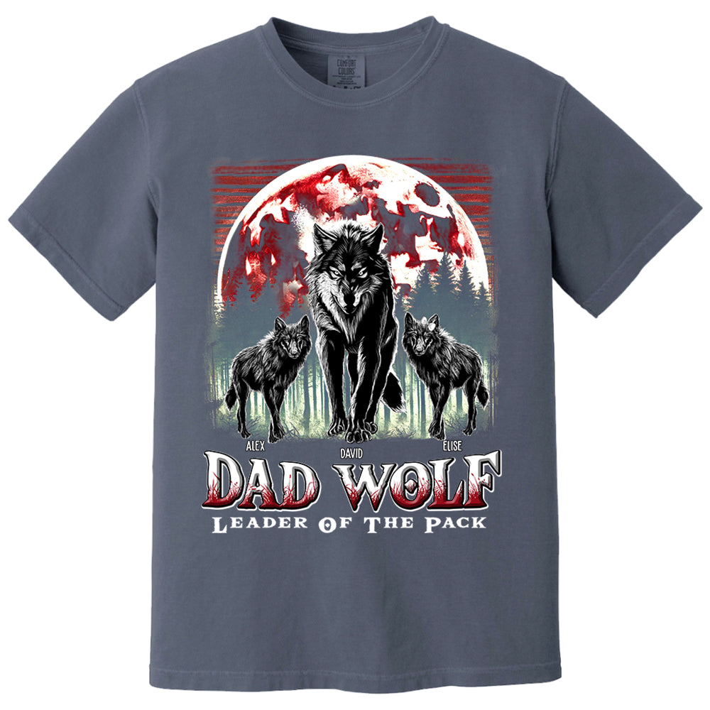 Wolf Dad Leader Of The Pack - Personalized Shirt For Dad Nh00