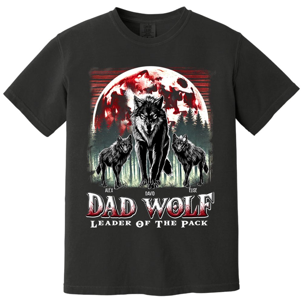 Wolf Dad Leader Of The Pack - Personalized Shirt For Dad Nh00