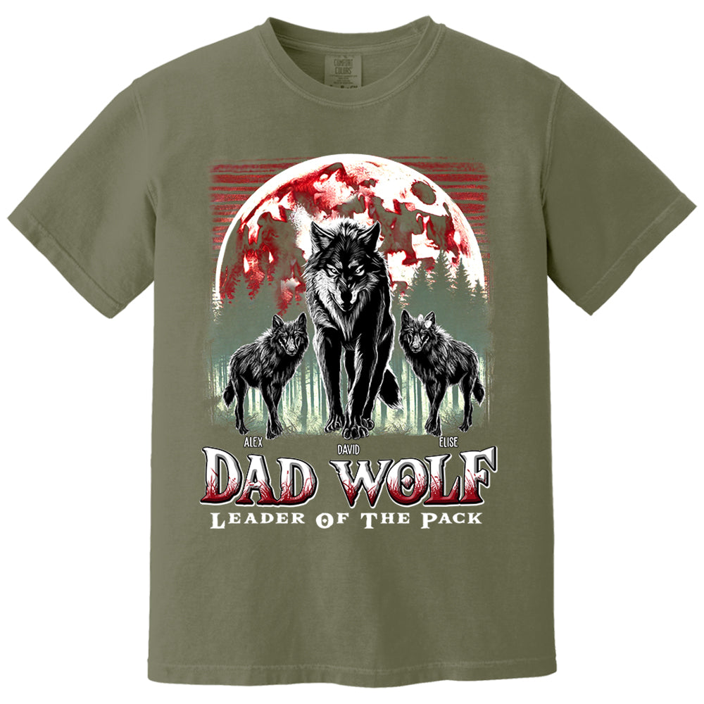 Wolf Dad Leader Of The Pack - Personalized Shirt For Dad Nh00