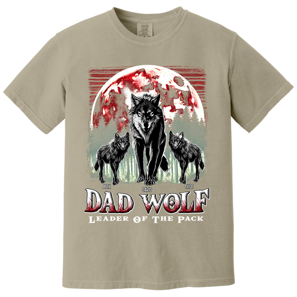 Wolf Dad Leader Of The Pack - Personalized Shirt For Dad Nh00