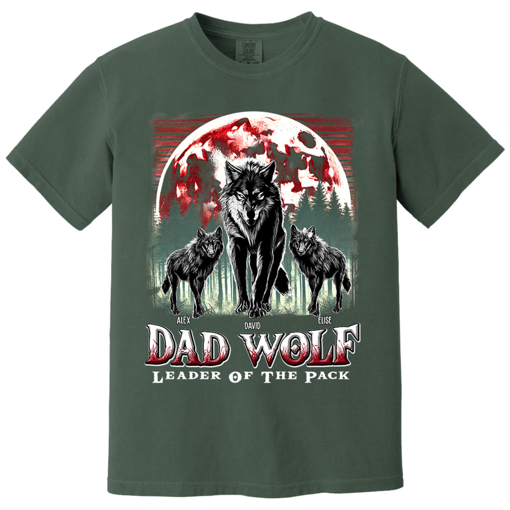 Wolf Dad Leader Of The Pack - Personalized Shirt For Dad Nh00