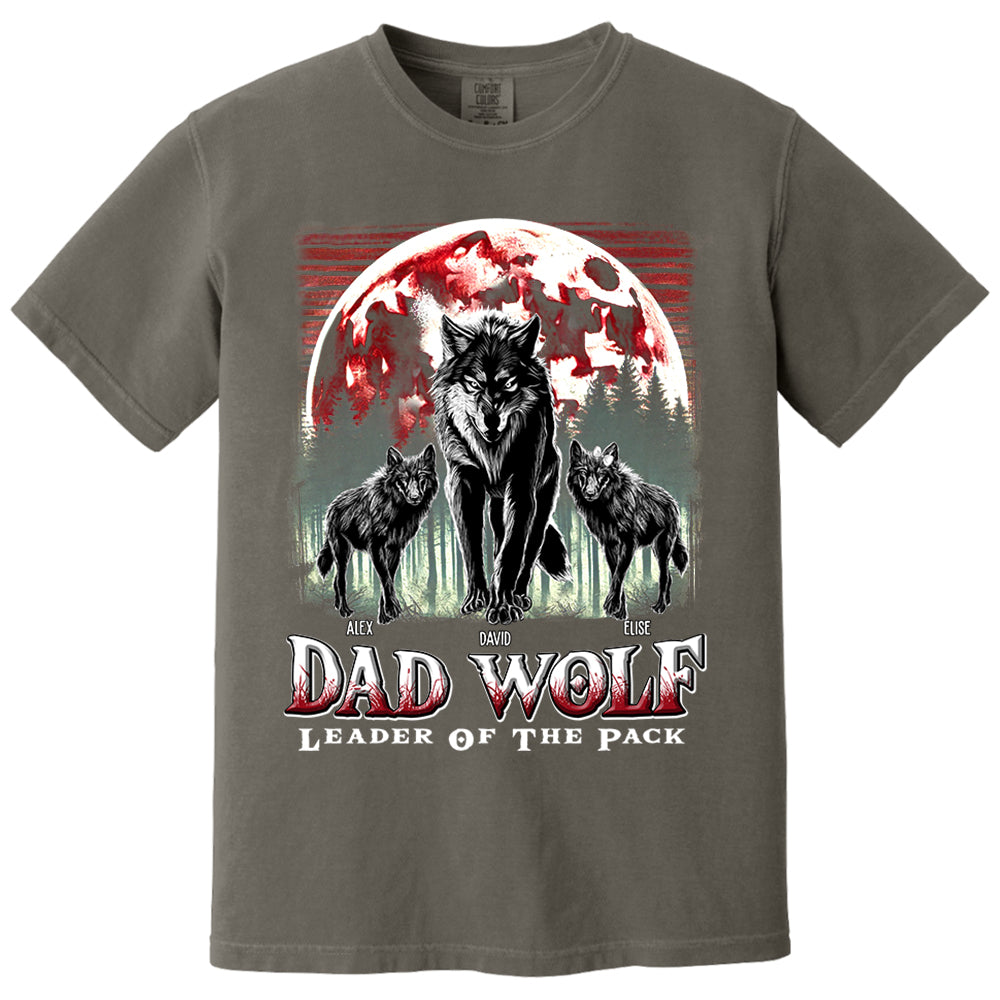 Wolf Dad Leader Of The Pack - Personalized Shirt For Dad Nh00