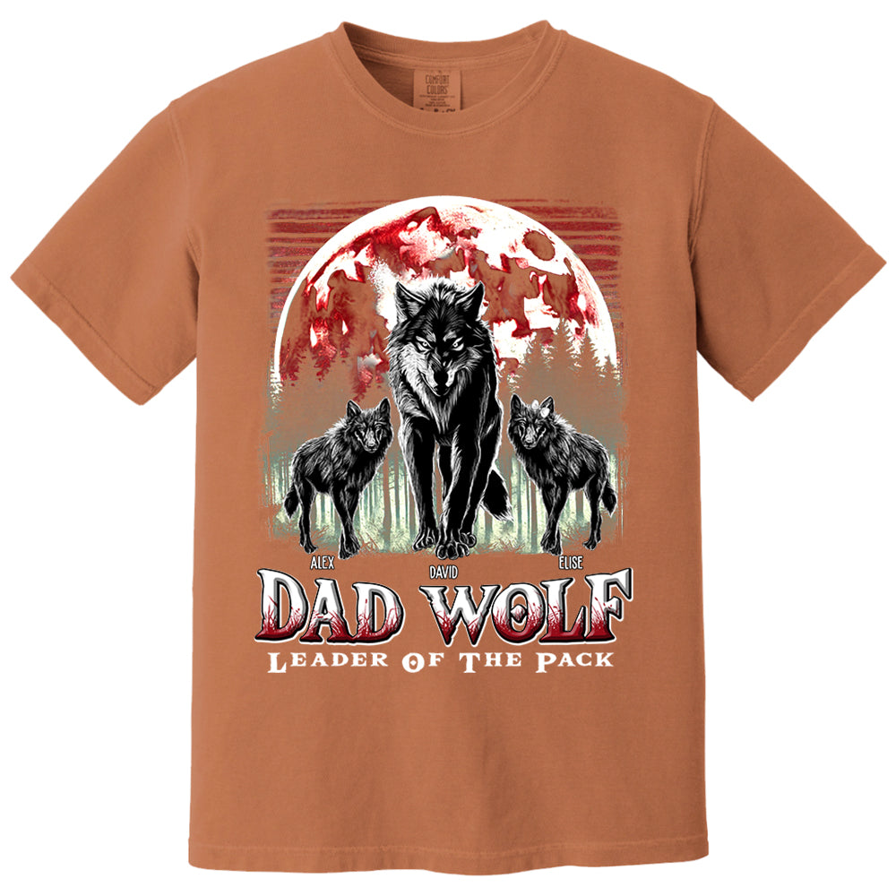 Wolf Dad Leader Of The Pack - Personalized Shirt For Dad Nh00
