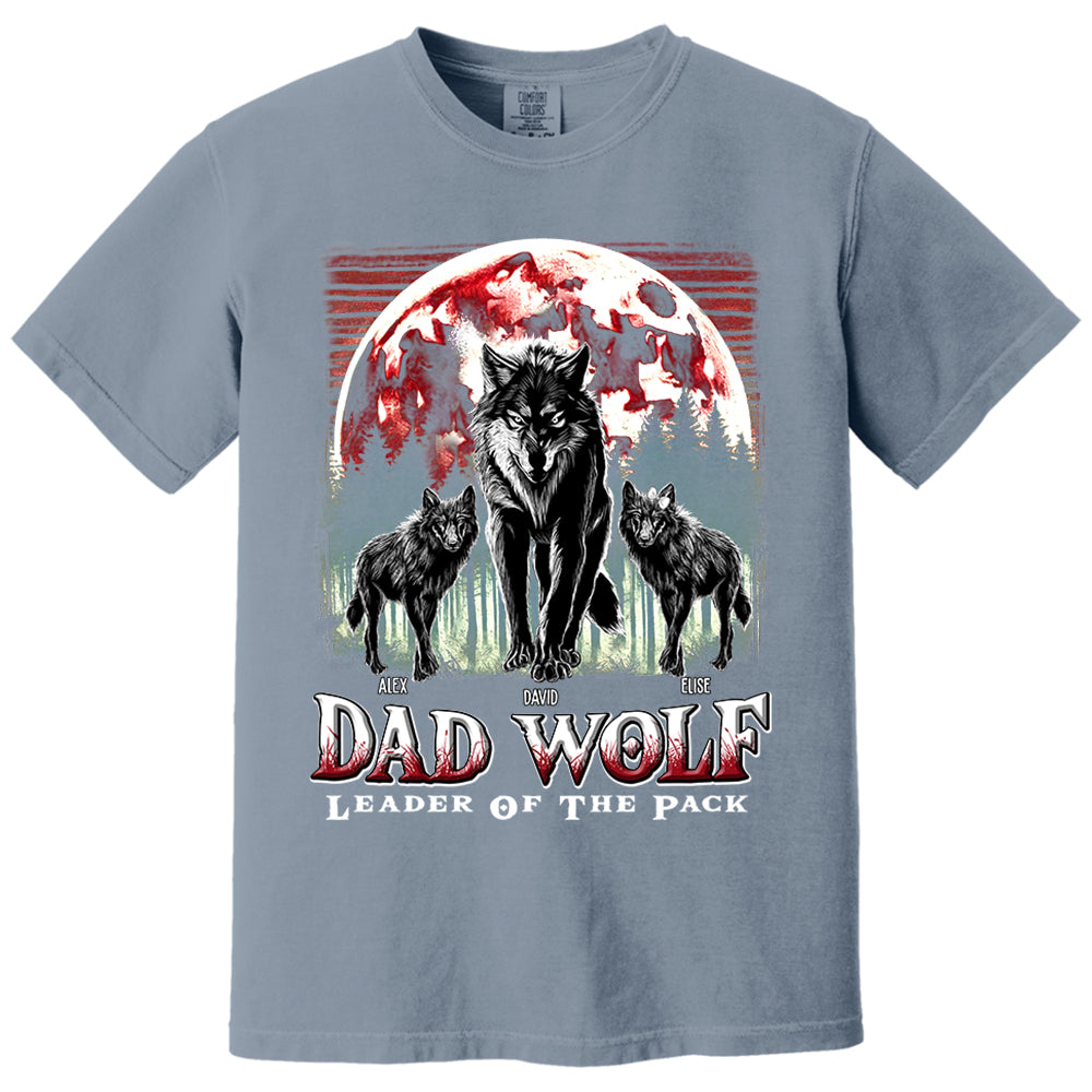 Wolf Dad Leader Of The Pack - Personalized Shirt For Dad Nh00