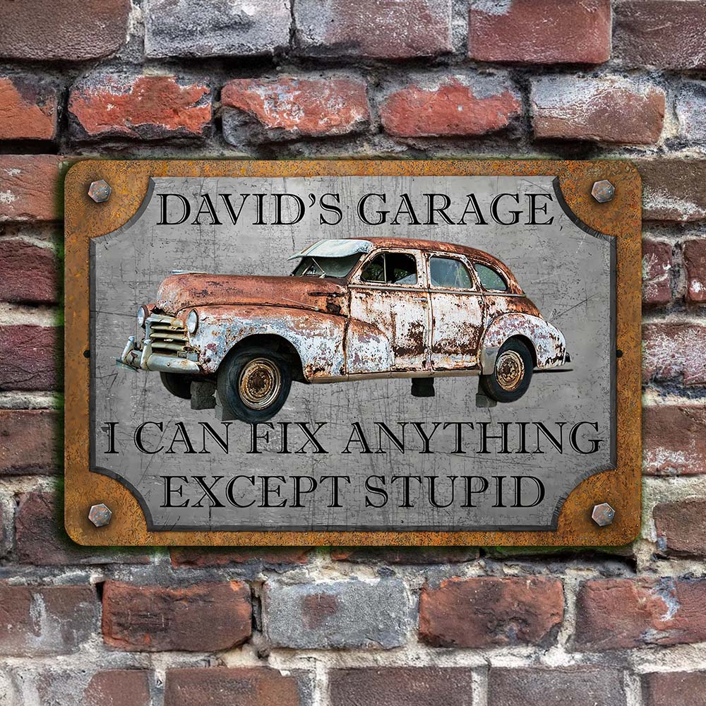 I Can Fix Anything Garage Metal Sign - Custom Car Photo Sign - Personalized Workshop Sign A2110 Pt99