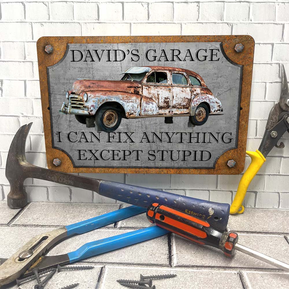 I Can Fix Anything Garage Metal Sign - Custom Car Photo Sign - Personalized Workshop Sign A2110 Pt99