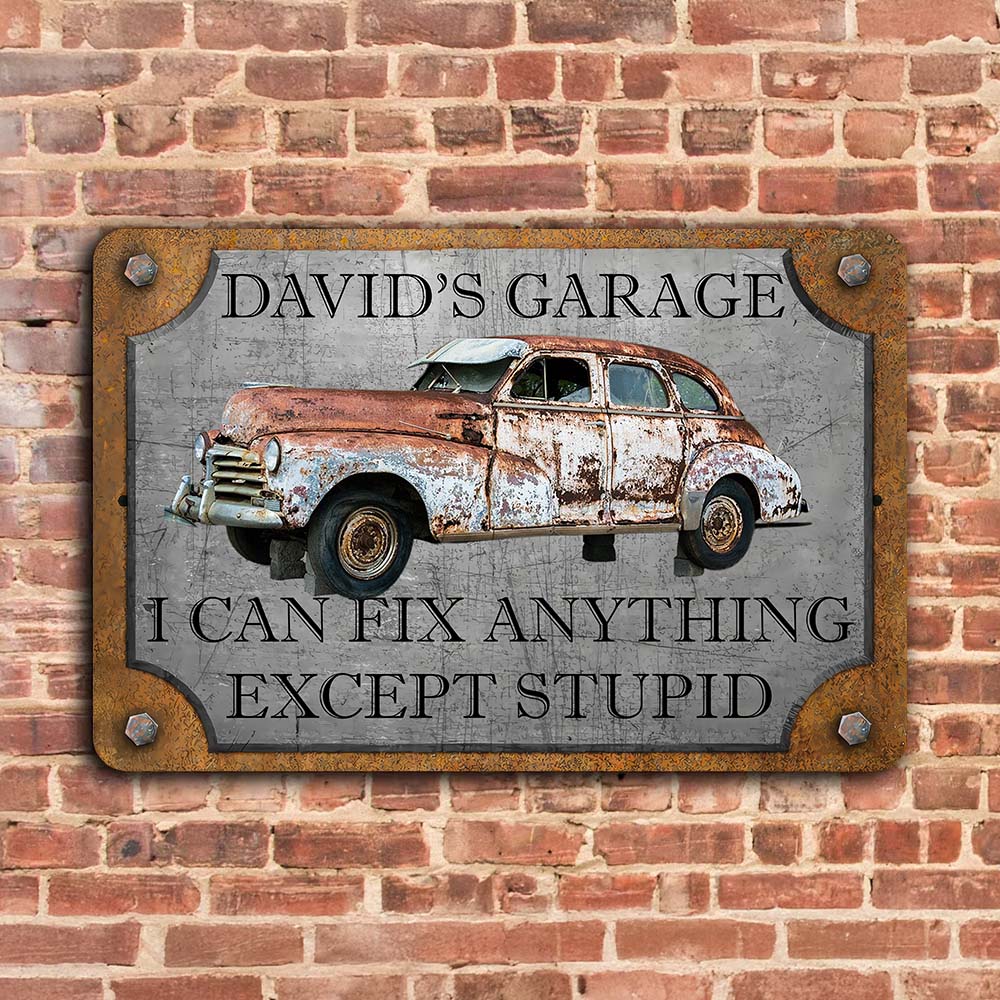 I Can Fix Anything Garage Metal Sign - Custom Car Photo Sign - Personalized Workshop Sign A2110 Pt99