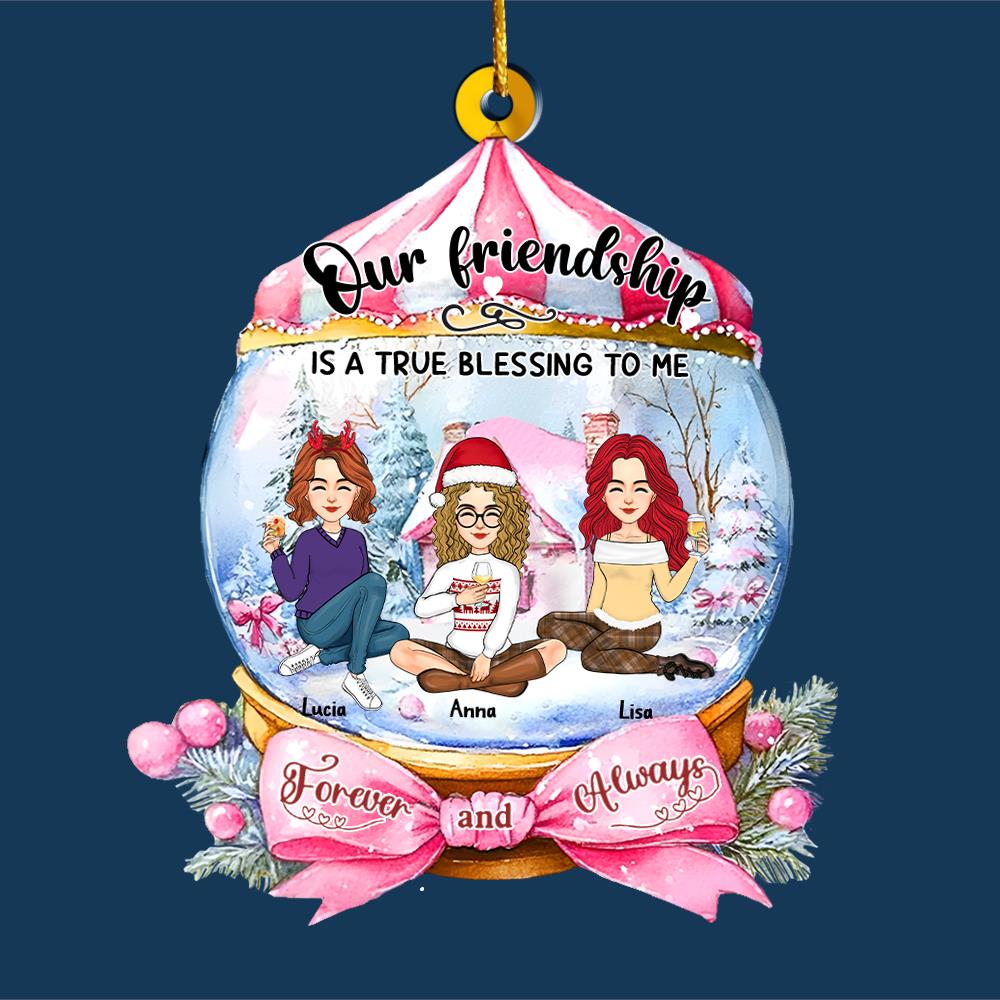Friendship Is A True Blessing To Me Wonderful Time Ornament - Personalized Acrylic Ornament Nh00