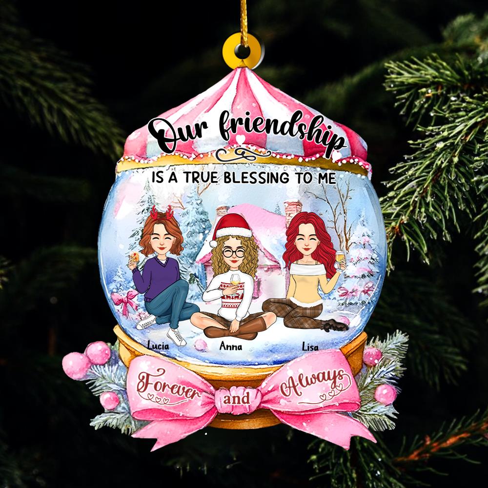 Friendship Is A True Blessing To Me Wonderful Time Ornament - Personalized Acrylic Ornament Nh00
