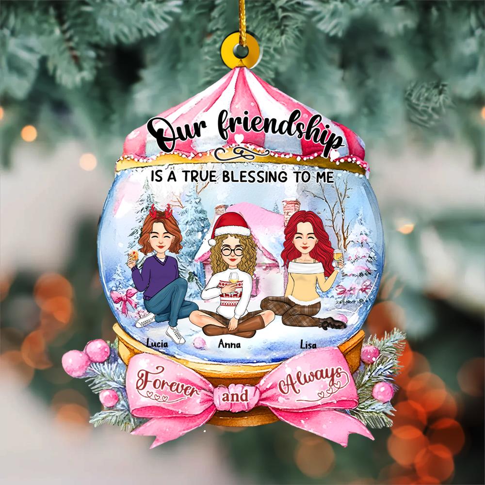 Friendship Is A True Blessing To Me Wonderful Time Ornament - Personalized Acrylic Ornament Nh00