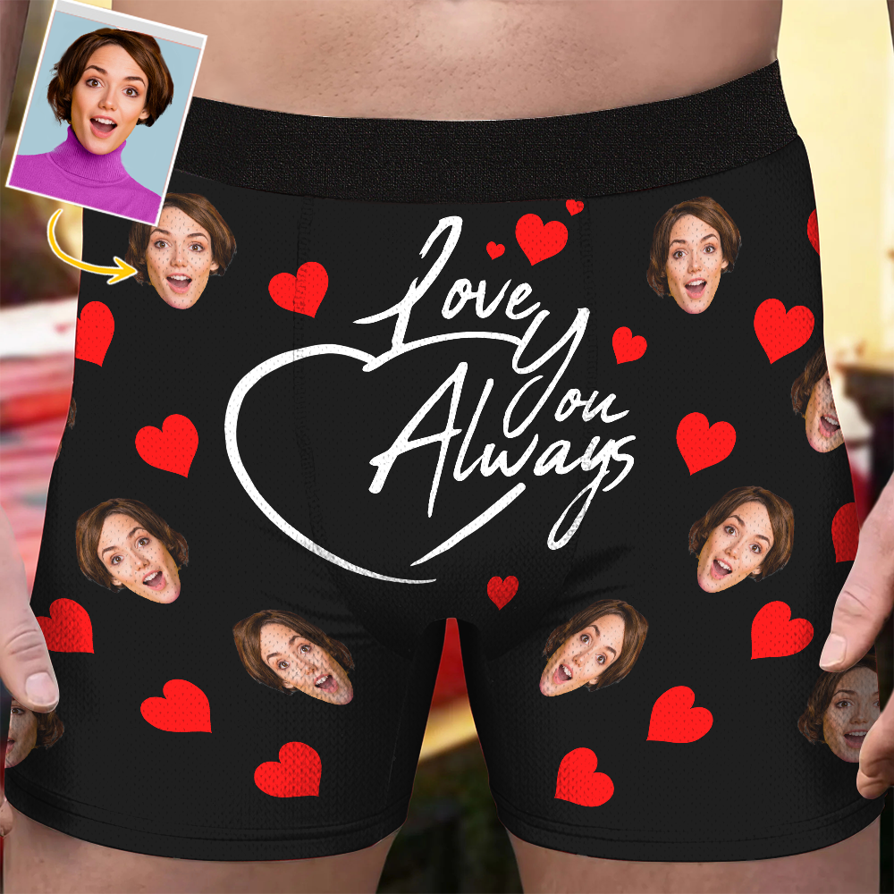 Love You Always - Personalized Photo Men's Boxer Briefs