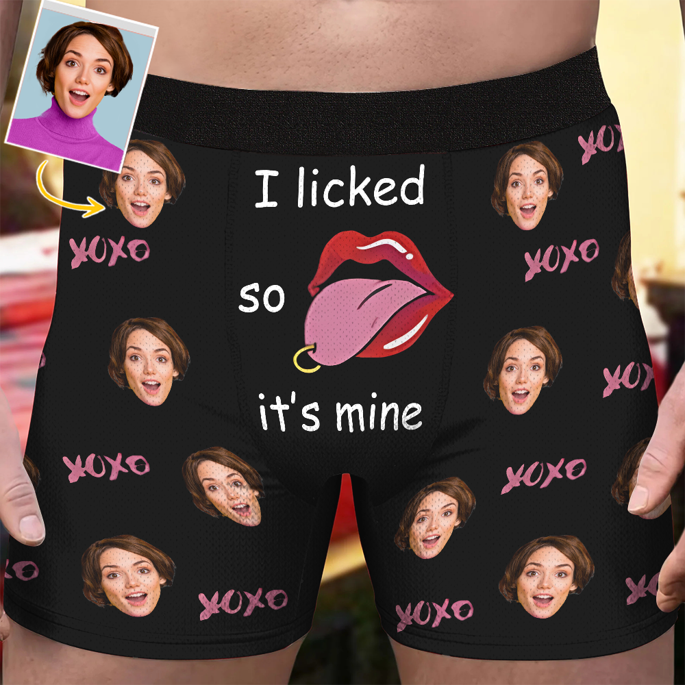 I Licked - Personalized Photo Men's Boxer Briefs