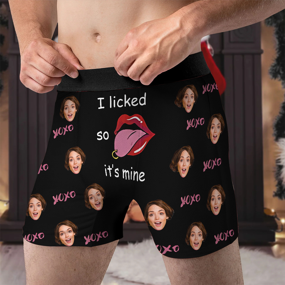 I Licked - Personalized Photo Men's Boxer Briefs