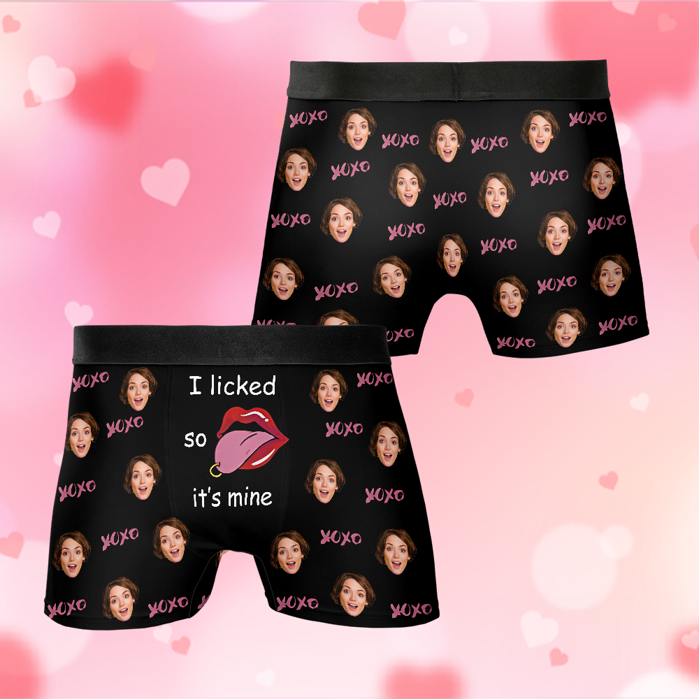 I Licked - Personalized Photo Men's Boxer Briefs