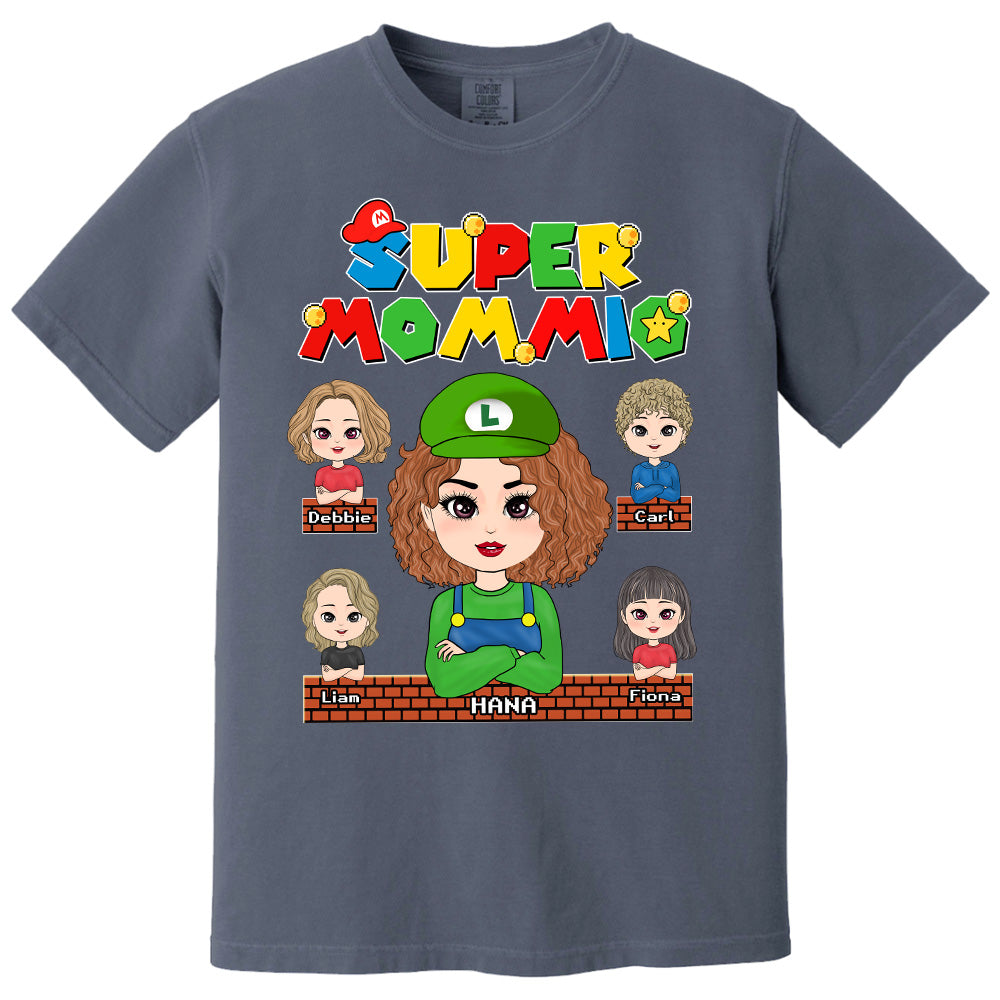 Super Mommio - Personalized Funny Shirt For Mom Grandma Aunt Custom Nickname and Kids Pt99