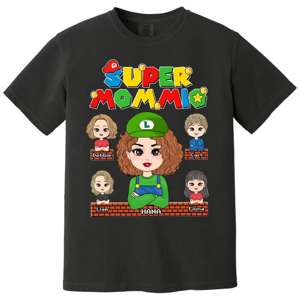 Super Mommio - Personalized Funny Shirt For Mom Grandma Aunt Custom Nickname and Kids Pt99