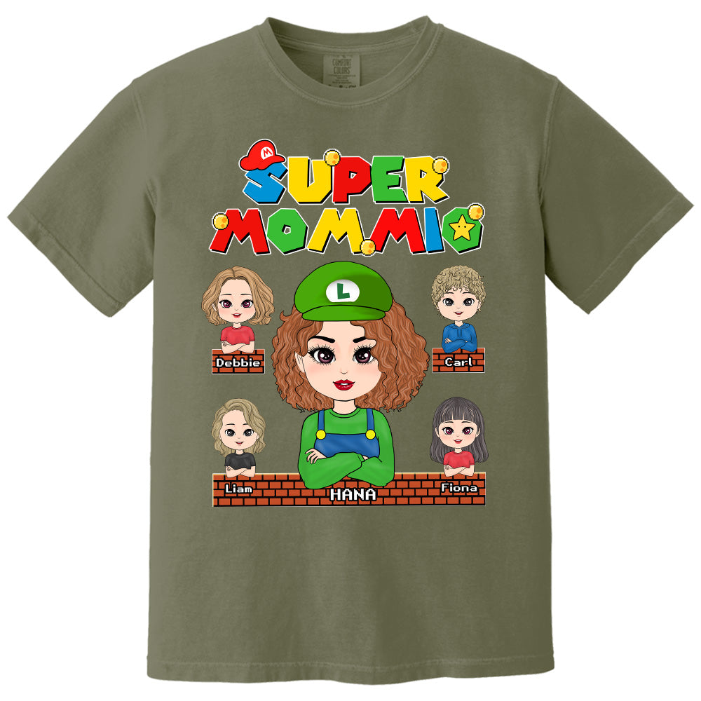Super Mommio - Personalized Funny Shirt For Mom Grandma Aunt Custom Nickname and Kids Pt99