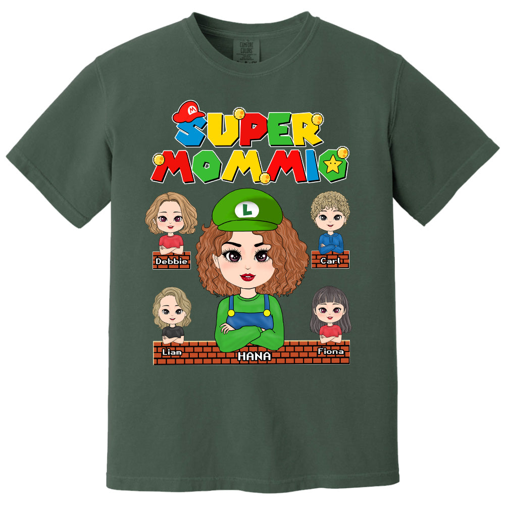 Super Mommio - Personalized Funny Shirt For Mom Grandma Aunt Custom Nickname and Kids Pt99