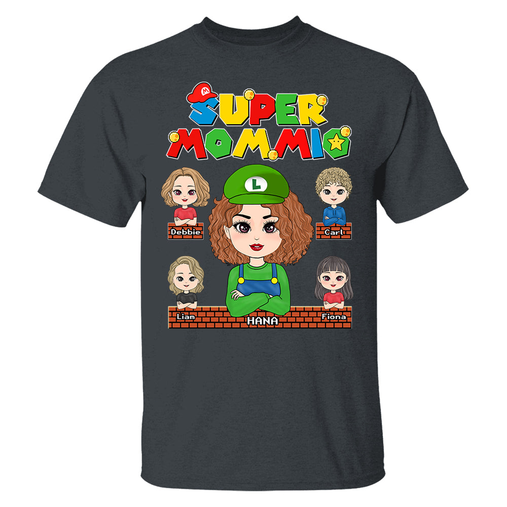Super Mommio - Personalized Funny Shirt For Mom Grandma Aunt Custom Nickname and Kids Pt99