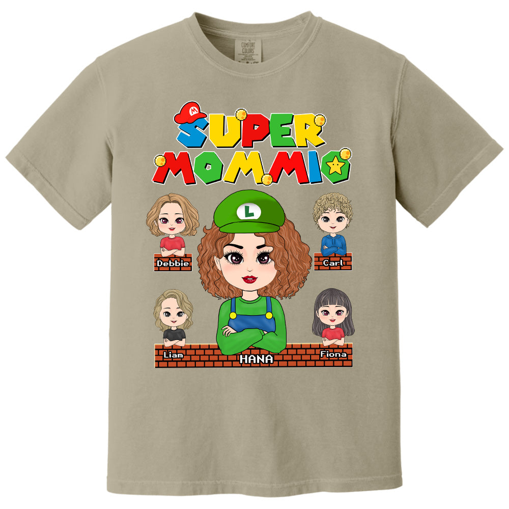 Super Mommio - Personalized Funny Shirt For Mom Grandma Aunt Custom Nickname and Kids Pt99