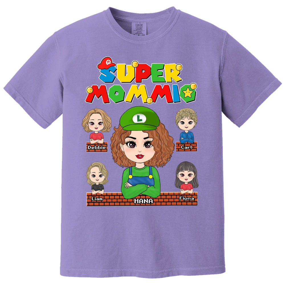 Super Mommio - Personalized Funny Shirt For Mom Grandma Aunt Custom Nickname and Kids Pt99