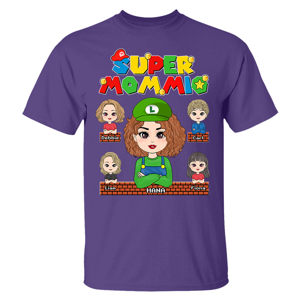 Super Mommio - Personalized Funny Shirt For Mom Grandma Aunt Custom Nickname and Kids Pt99
