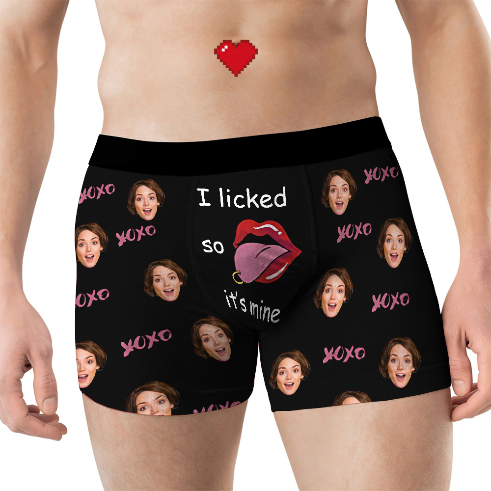 I Licked - Personalized Photo Men's Boxer Briefs