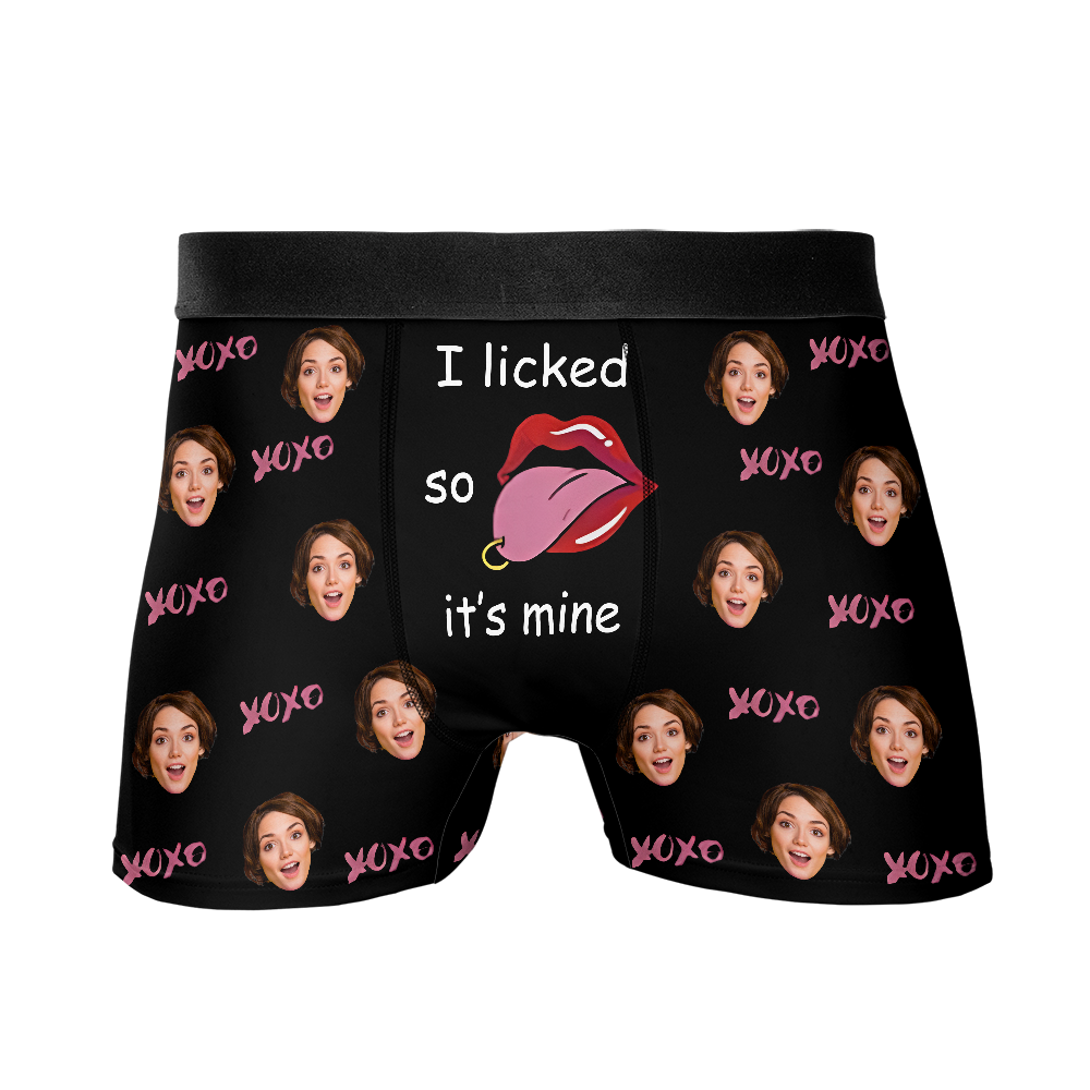 I Licked - Personalized Photo Men's Boxer Briefs