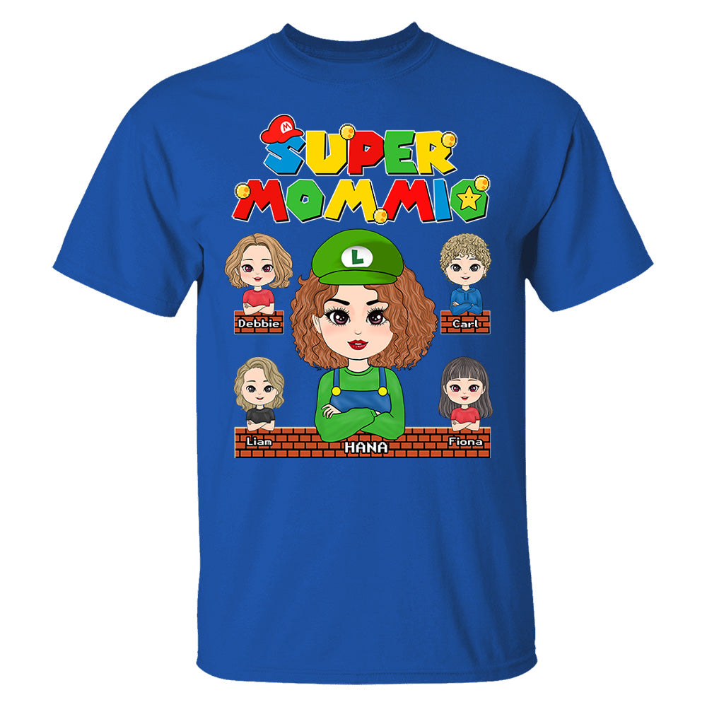 Super Mommio - Personalized Funny Shirt For Mom Grandma Aunt Custom Nickname and Kids Pt99