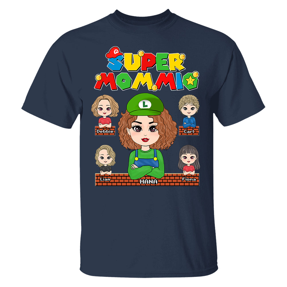 Super Mommio - Personalized Funny Shirt For Mom Grandma Aunt Custom Nickname and Kids Pt99