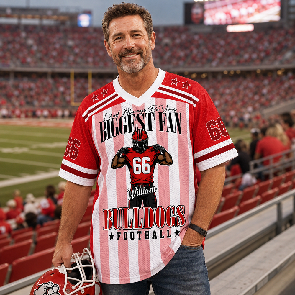 I Will Always Be Your Biggest Fan, Personalized Football Jersey Custom Football Player, Gift For Football Mom Football Lovers MI209 Hv01