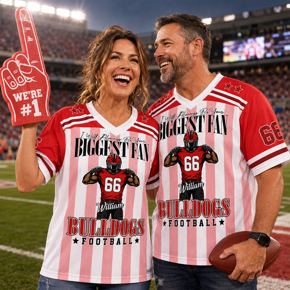 I Will Always Be Your Biggest Fan, Personalized Football Jersey Custom Football Player, Gift For Football Mom Football Lovers MI209 Hv01