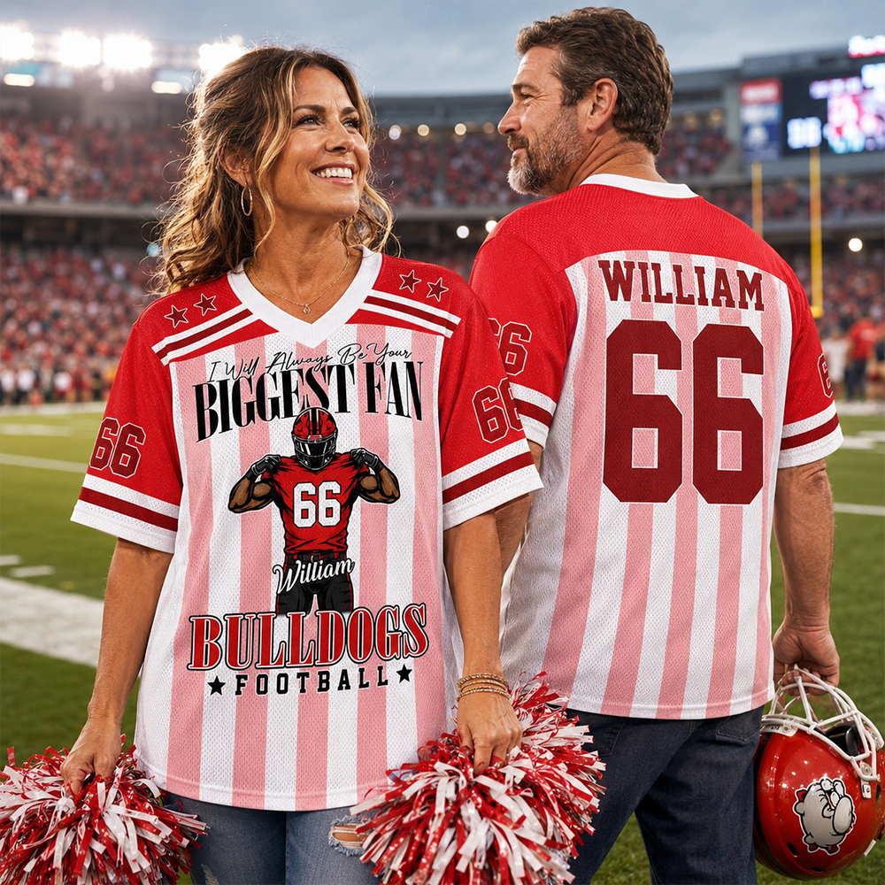 I Will Always Be Your Biggest Fan, Personalized Football Jersey Custom Football Player, Gift For Football Mom Football Lovers MI209 Hv01