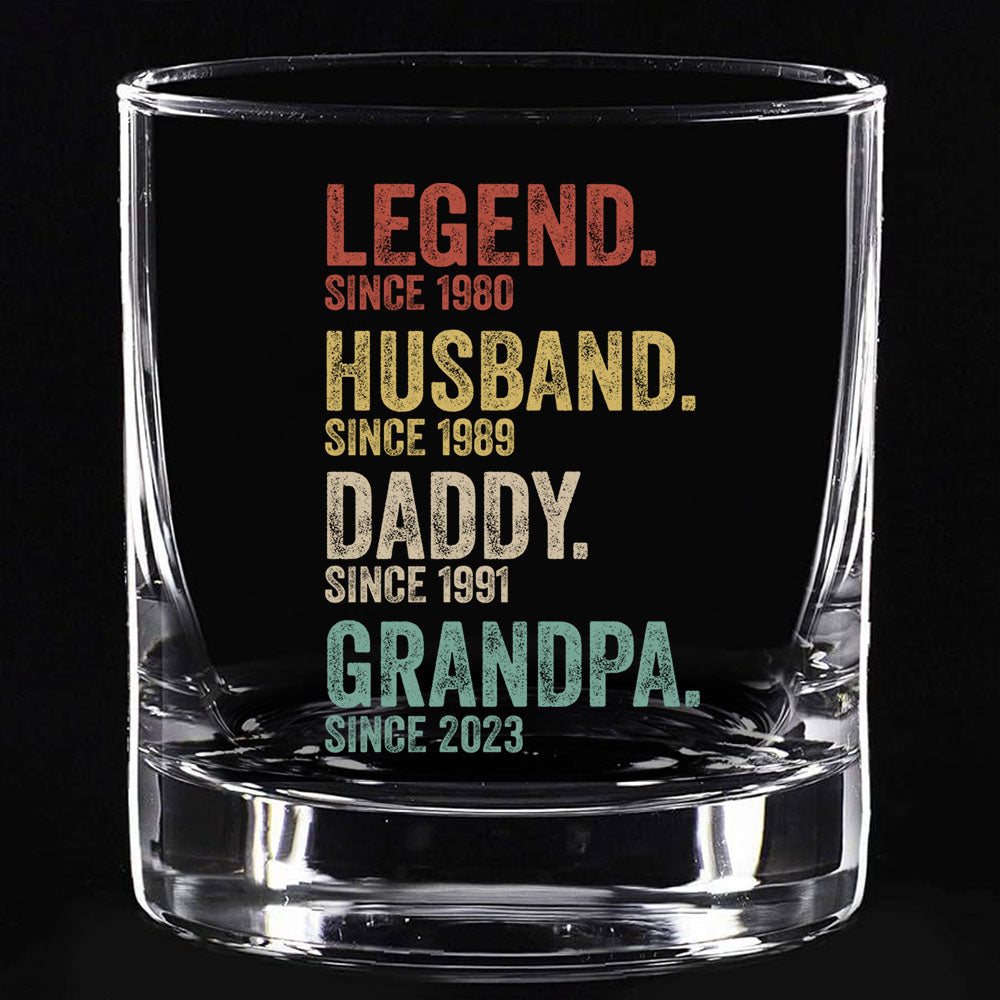 Legend Husband Dad Grandpa Whiskey Glasses