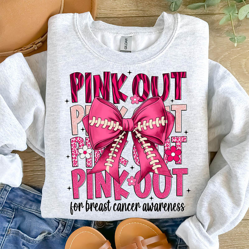 Football Pink Out Shirt, Breast Cancer Football T-Shirt, Breast Cancer Awareness Pink Ribbon Tee