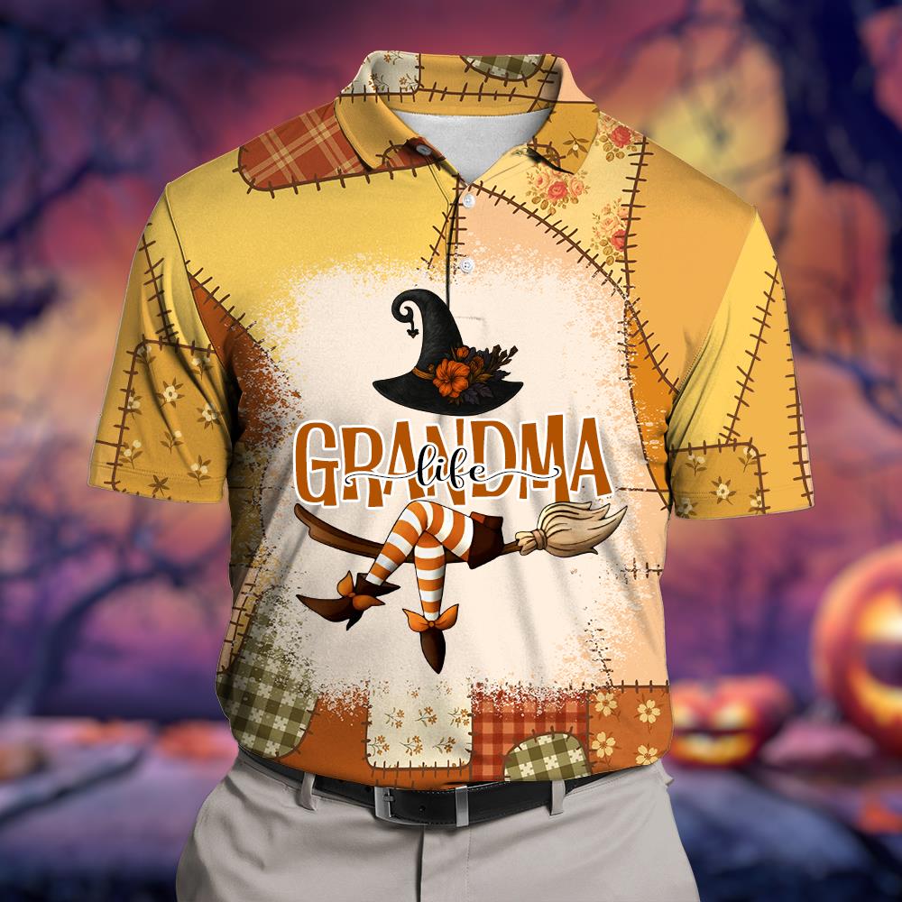 Personalized Grandma Life Witch Preppy Floral Pumpkin All Over Print Shirt Nh00