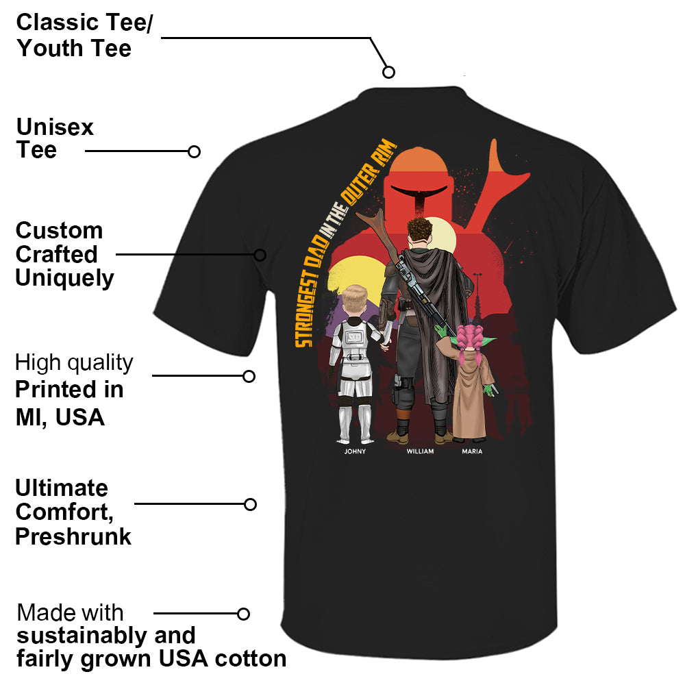 The Dadalorian - Strongest Dad In The Outer Rim, The Dadalorian Personalized Shirt Gift For Dad - Custom Father's Day Gift 2025 Tu24