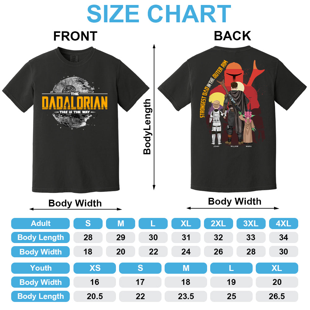 The Dadalorian - Strongest Dad In The Outer Rim, The Dadalorian Personalized Shirt Gift For Dad - Custom Father's Day Gift 2025 Tu24