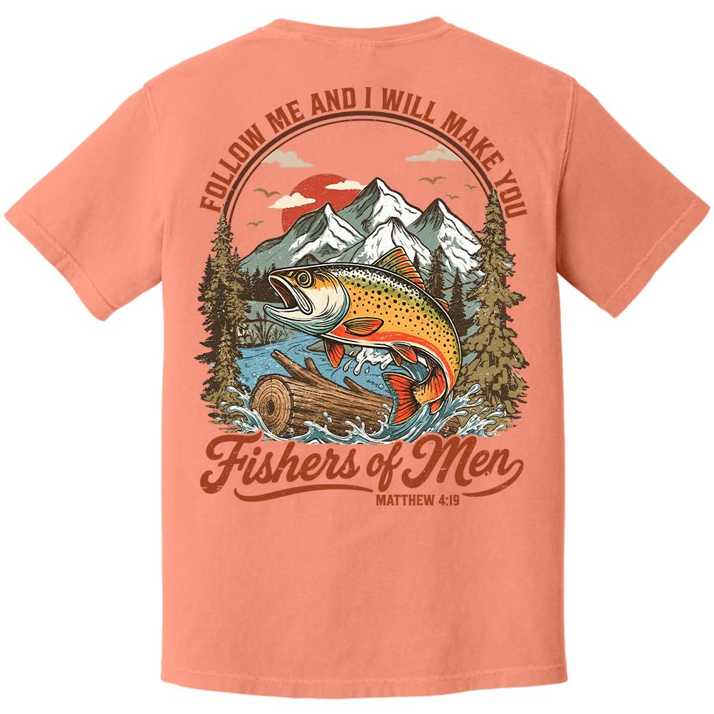 Follow Me and I Will Make You Fishers of Men Shirt - Matthew 4:19 Christian Fishing Shirt Hv01