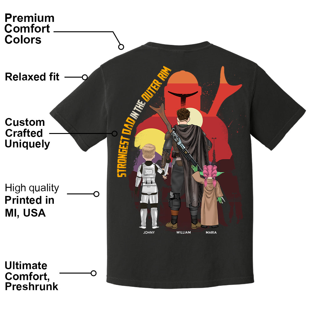 The Dadalorian - Strongest Dad In The Outer Rim, The Dadalorian Personalized Shirt Gift For Dad - Custom Father's Day Gift 2025 Tu24