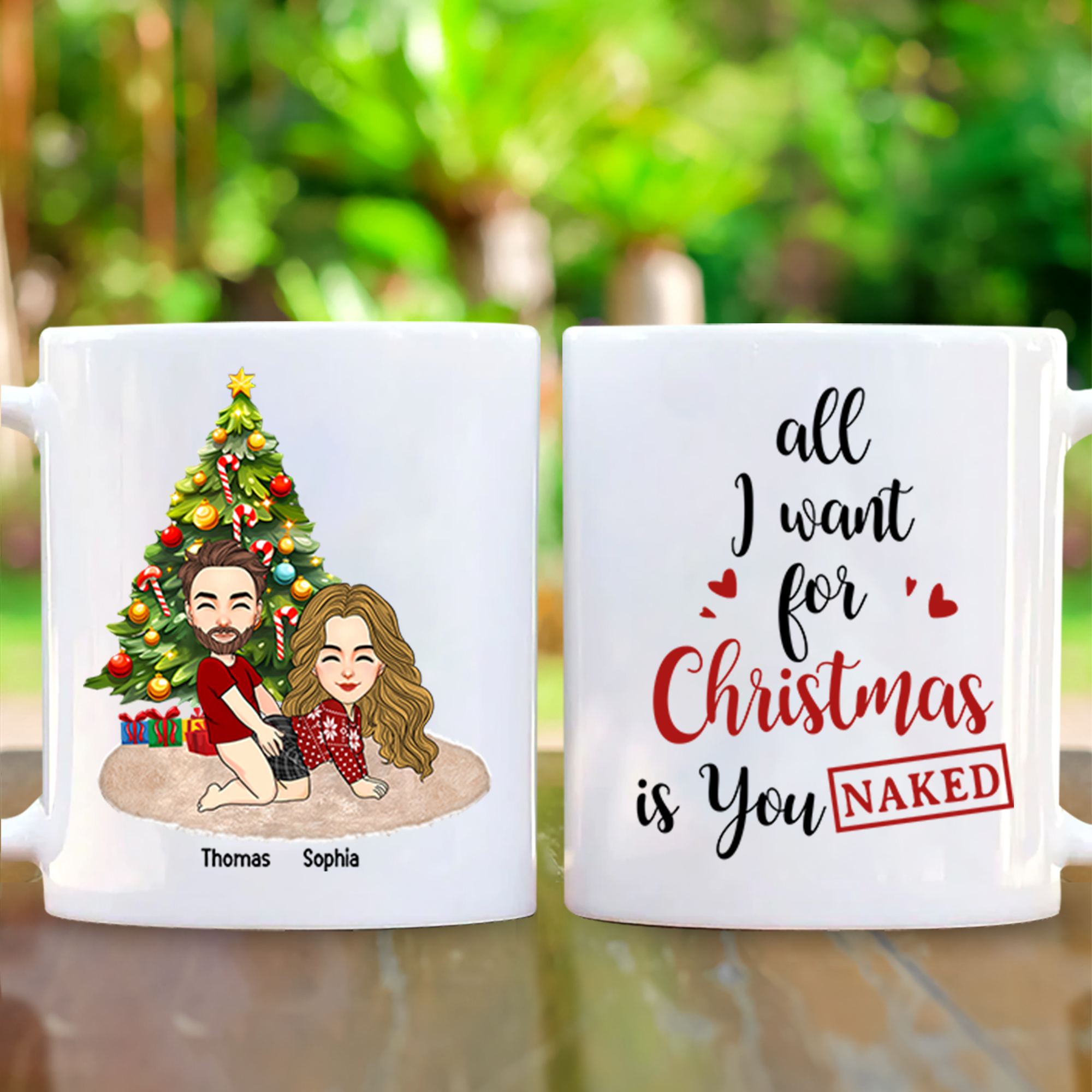 All I Want For Christmas Is You Naked Pesionalized Mug For Couple - T0807