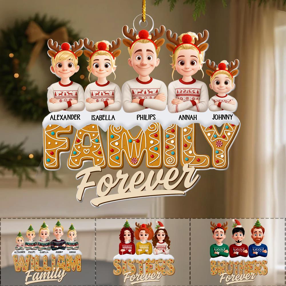 Sisters Siblings Forever - Personalized Acrylic Ornament Nh00