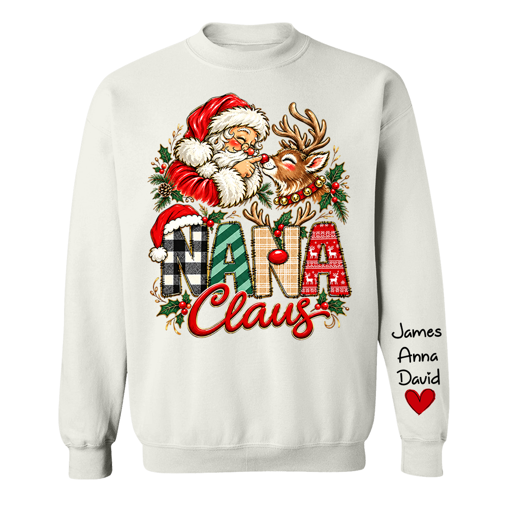 Gigi Claus Custom Sweatshirt - Best Family Christmas Gift for Grandma Santa Claus Boop Sweatshirt Reindeer, Santa Boop Funny Santa Sweatshirt New C2408 Tm01 NT01