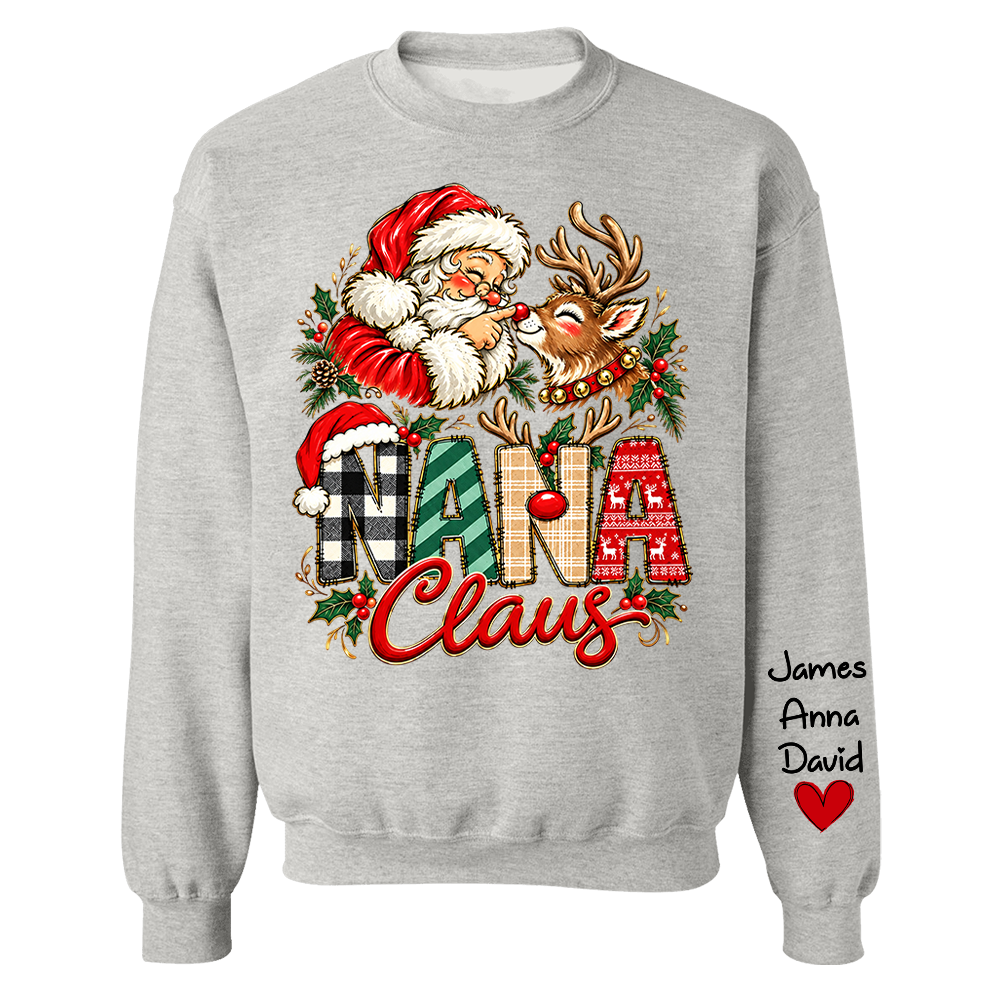 Gigi Claus Custom Sweatshirt - Best Family Christmas Gift for Grandma Santa Claus Boop Sweatshirt Reindeer, Santa Boop Funny Santa Sweatshirt New C2408 Tm01 NT01