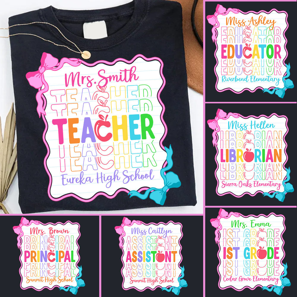 Teacher Back To School Shirt Personalized School Spirit Gift Do98