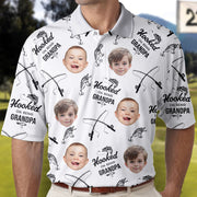 Personalized Hooked On Being Grandpa Polo Shirt